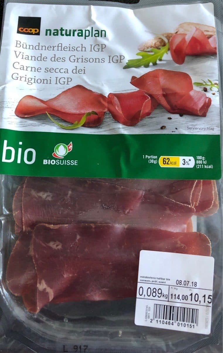 Naturaplan Viande des grisons IGP packshot