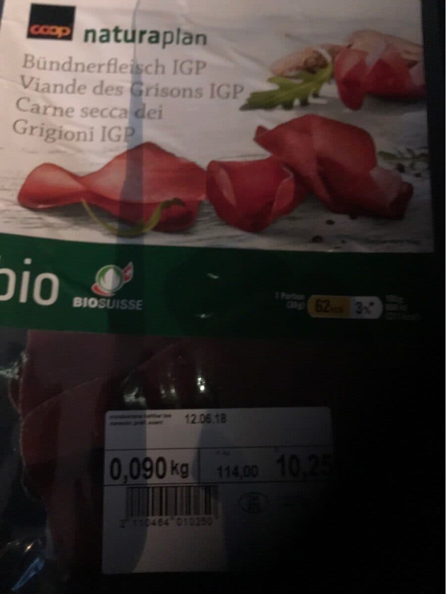 Open Food Facts Bündnerfleisch packshot