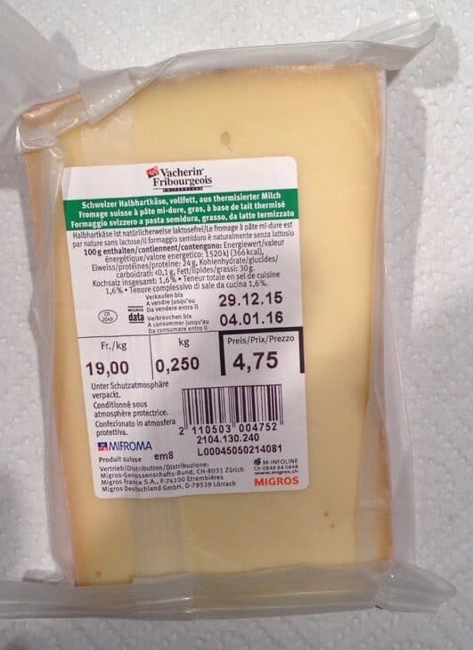 Migros Vacherin Fribourgeois packshot