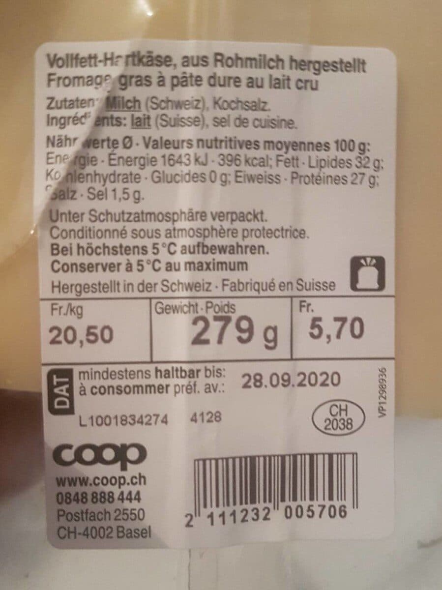 Coop Gruyere surchoix packshot