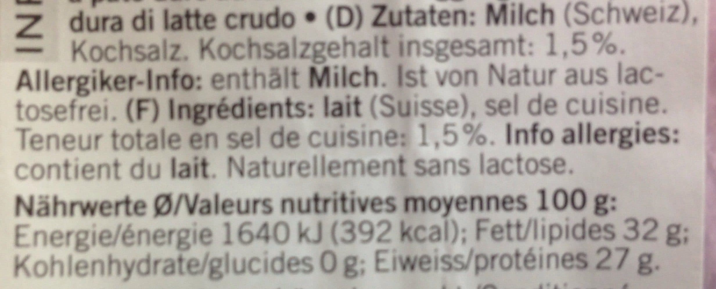 Coop Le gruyère Switzerland packshot