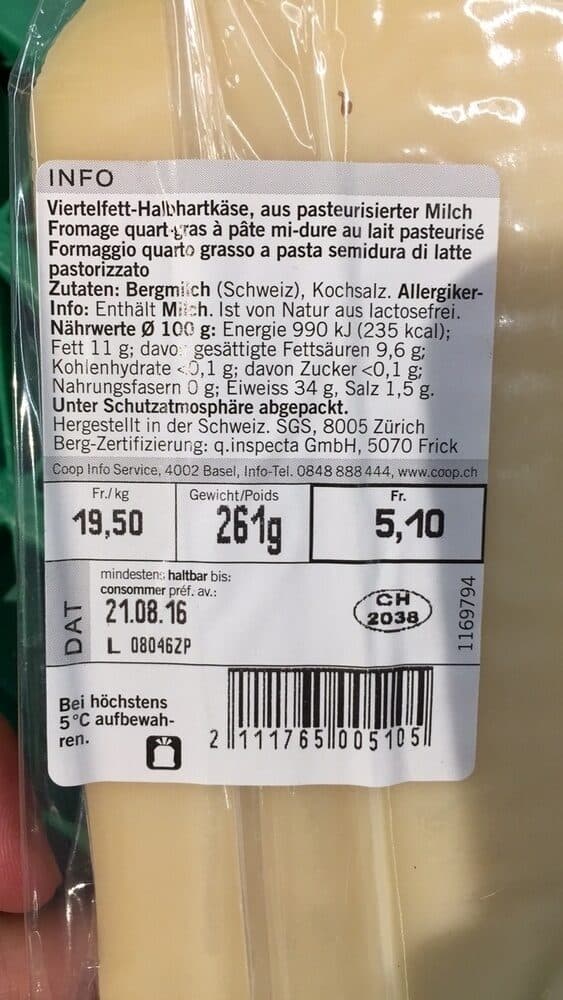 Coop Qualité & Prix Fromage De Montagne packshot