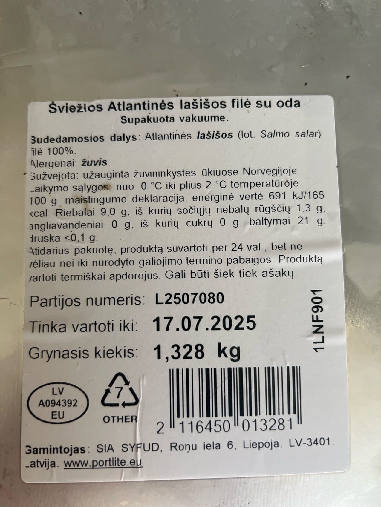 Lidl Šviežios Atlantinės lašišos filė su oda packshot