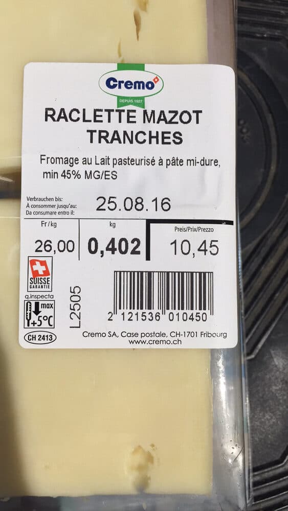 Cremo Raclette Mazot 80 packshot