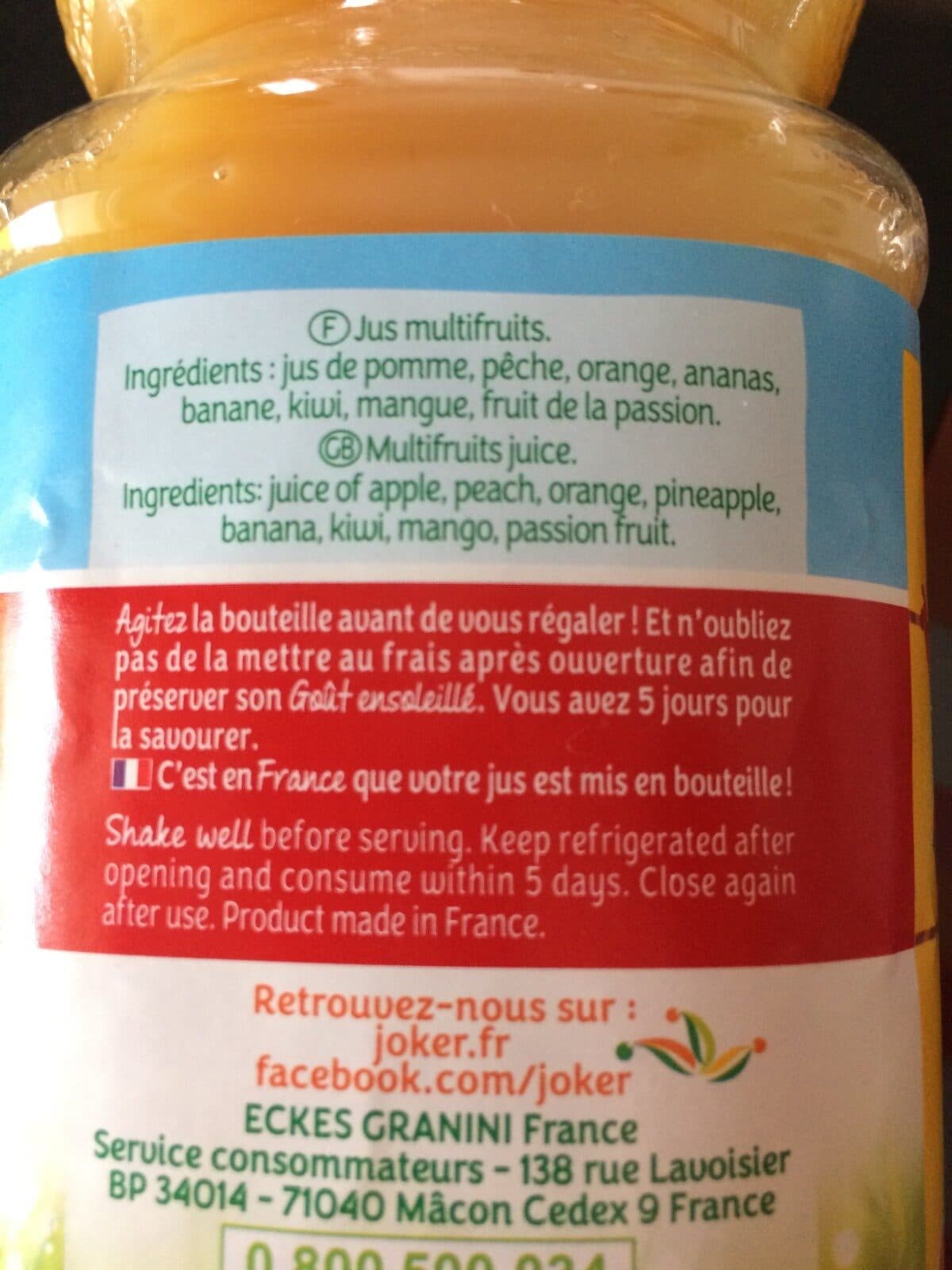 Open Food Facts Jus Multi Fruits packshot