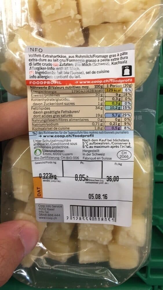 Coop naturaplan Sbrinz en cubes bio packshot