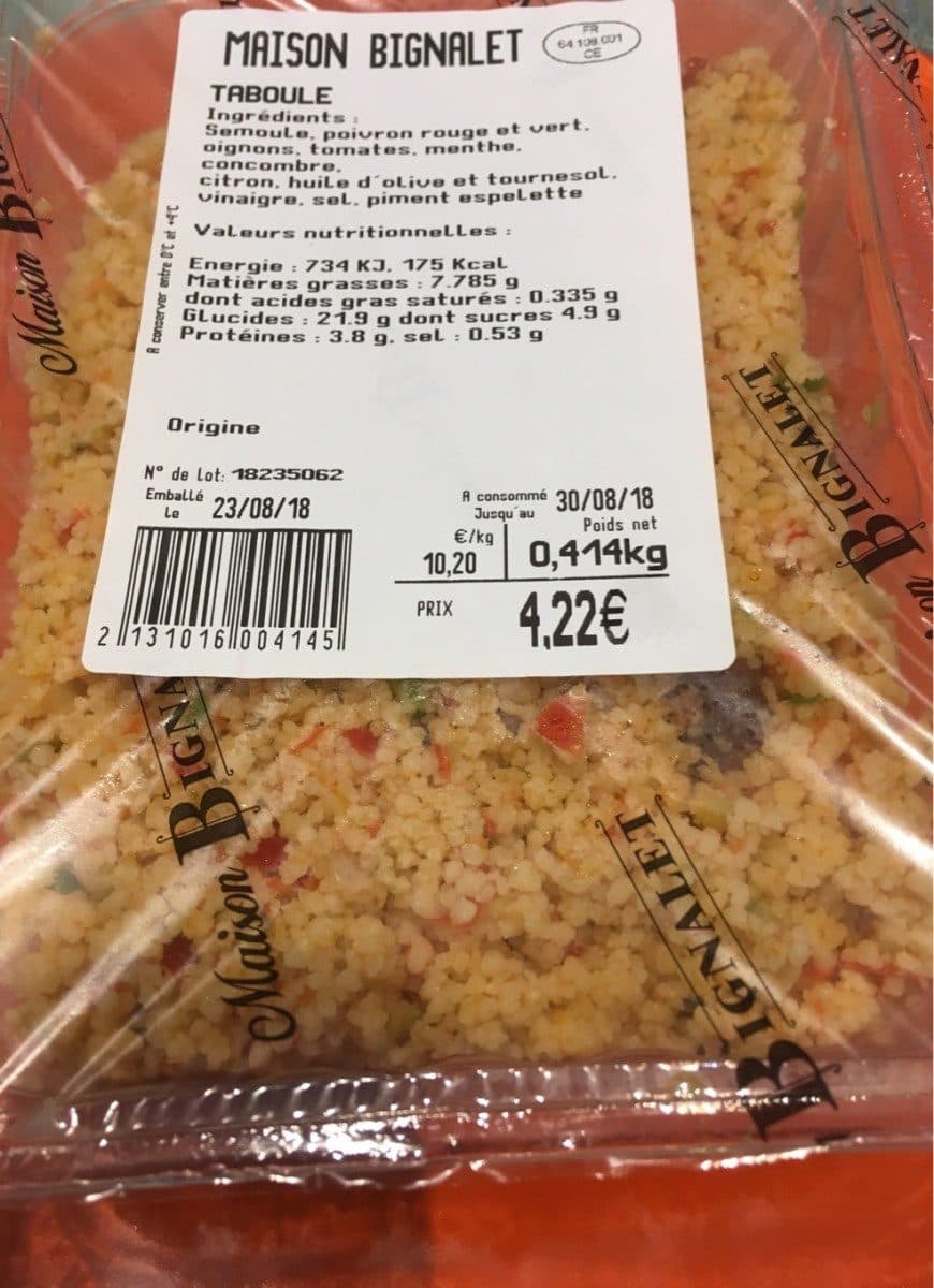 Open Food Facts Tabloulé packshot