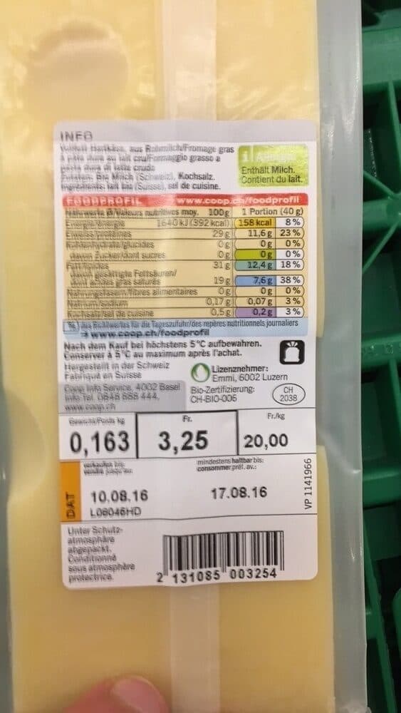 coop naturaplan EMMENTALER doux packshot
