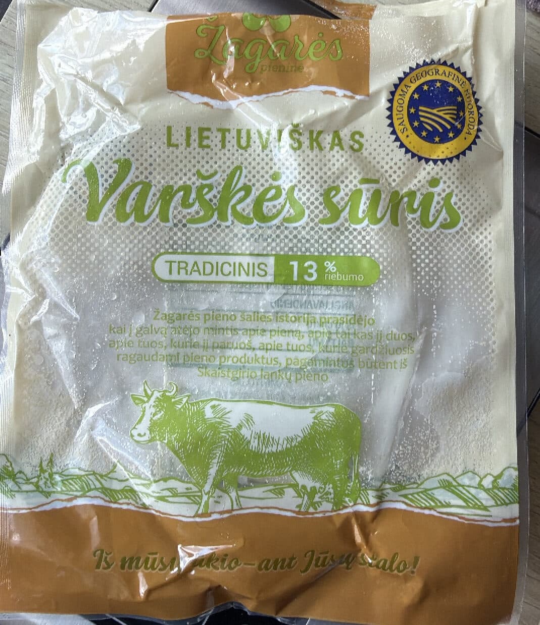 Žagarės pieninė Lietuviškas Varškės sūris packshot
