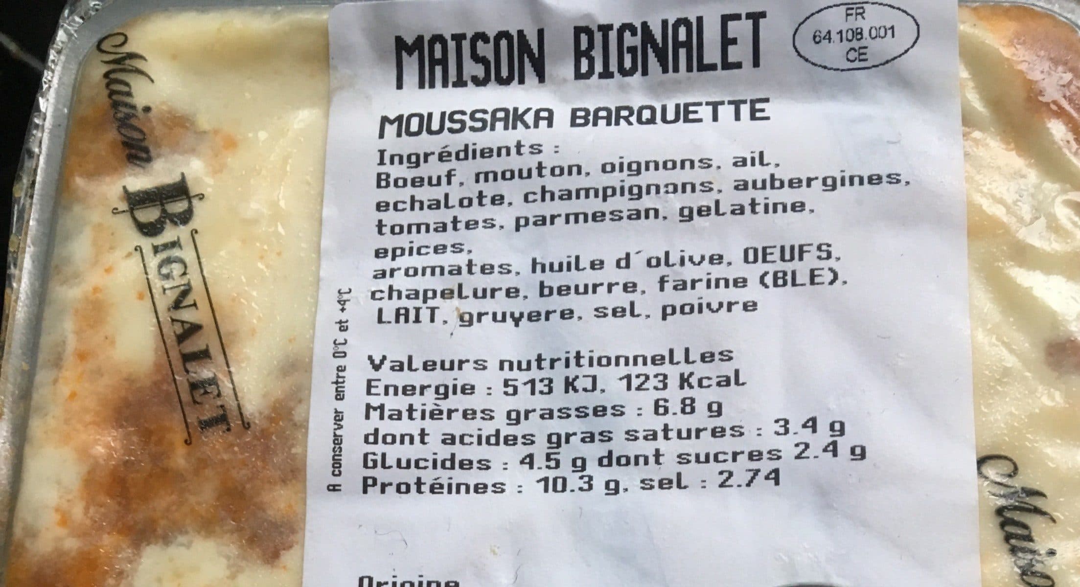Open Food Facts Moussaka packshot