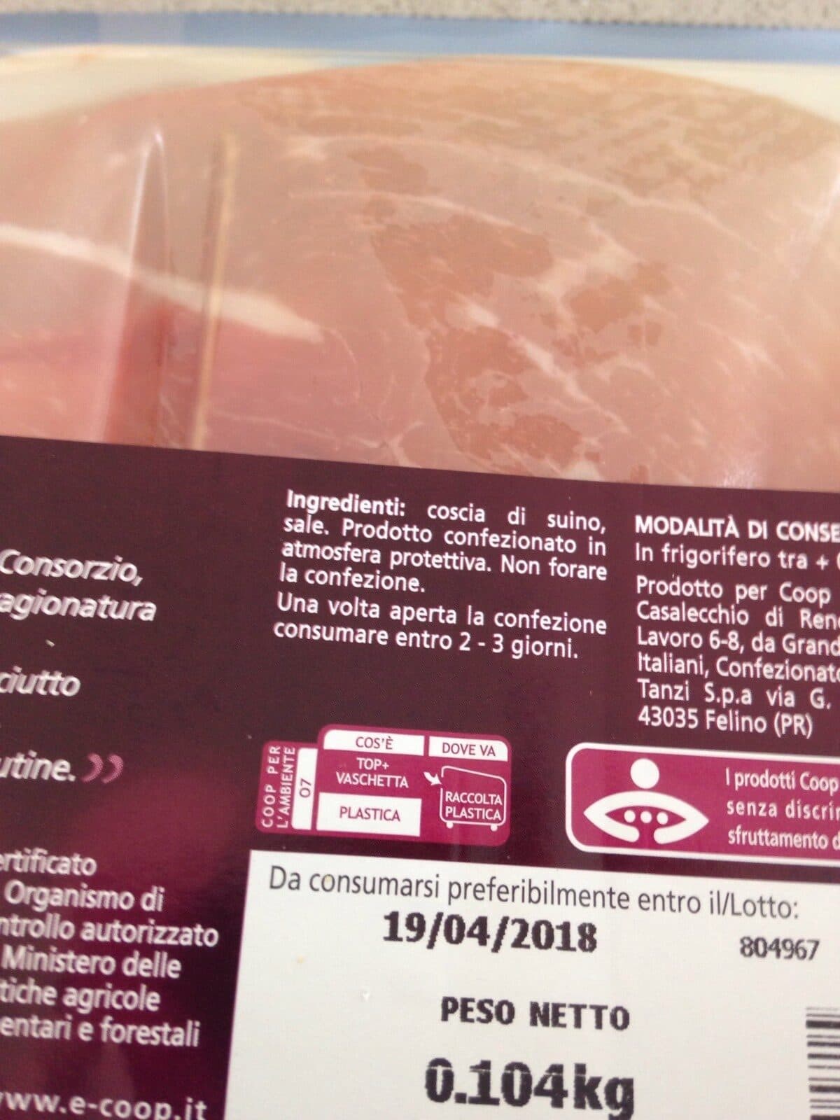 Open Food Facts Prosciuto di parma packshot