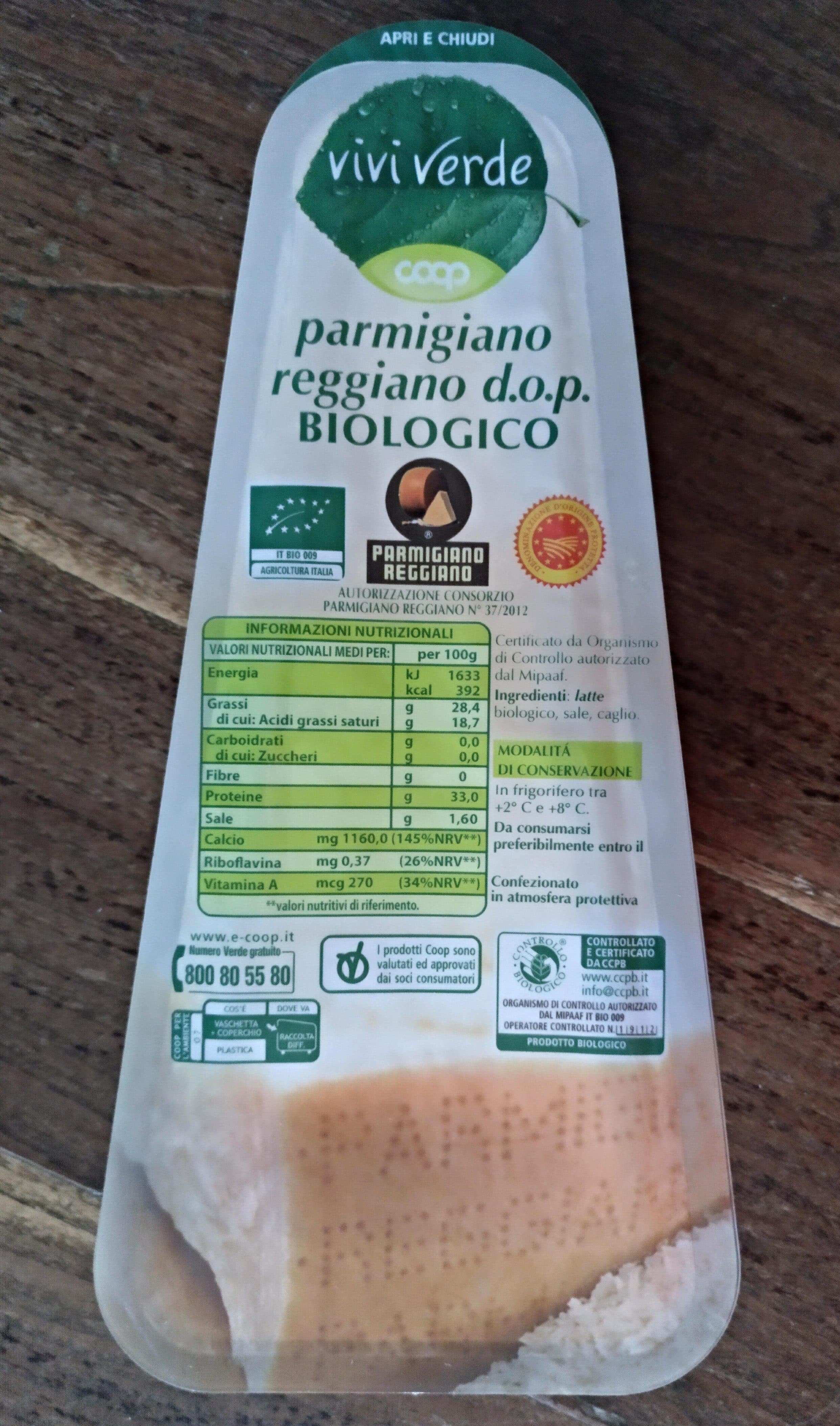 Coop viviverde parmigiano reggiano d.o.p. packshot