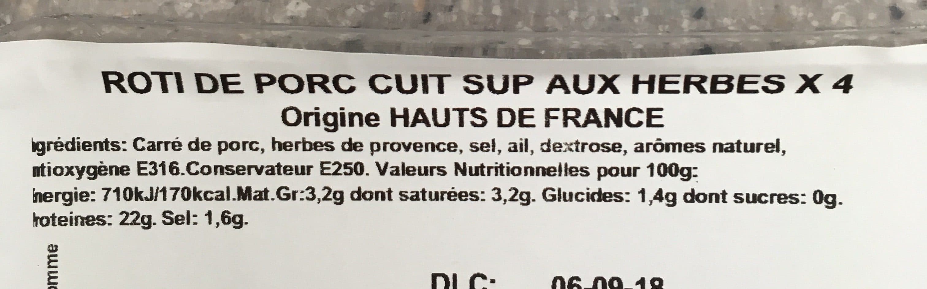 Open Food Facts Roti de porc cuit aux herbes packshot