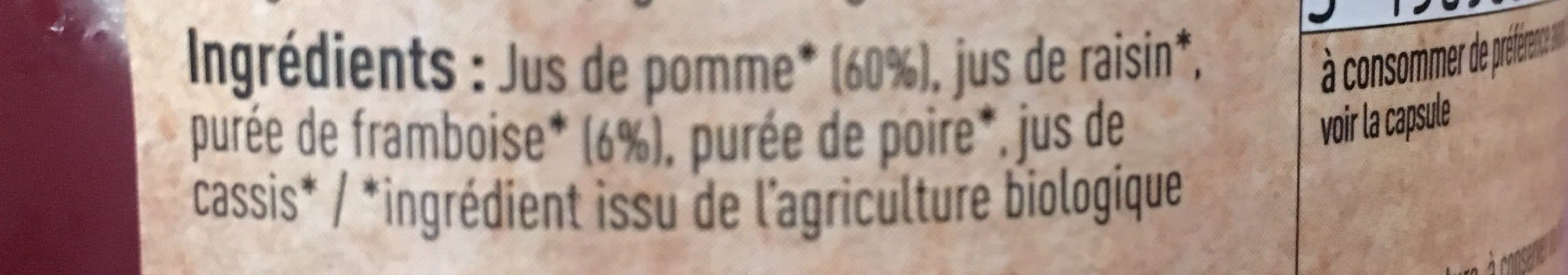 La Passion Du Verger Pomme framboise 100% fruits packshot