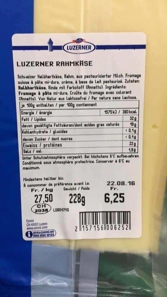 Open Food Facts Luzerner fromage doux à la crème packshot