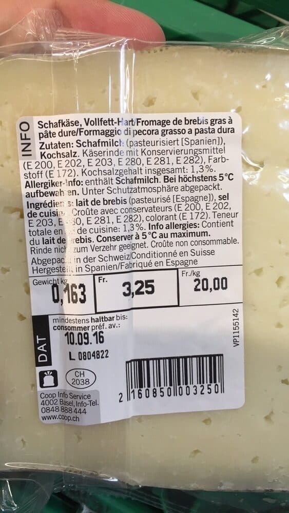 coop Qualité & Prix Manchego mi-salé packshot