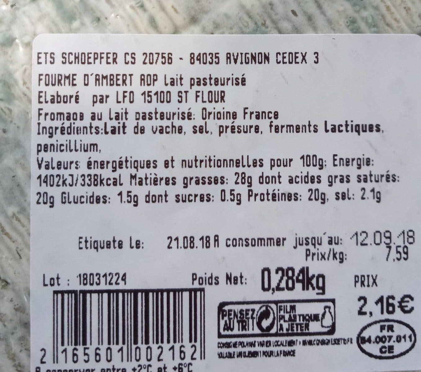 Open Food Facts Fourme d'ambert packshot