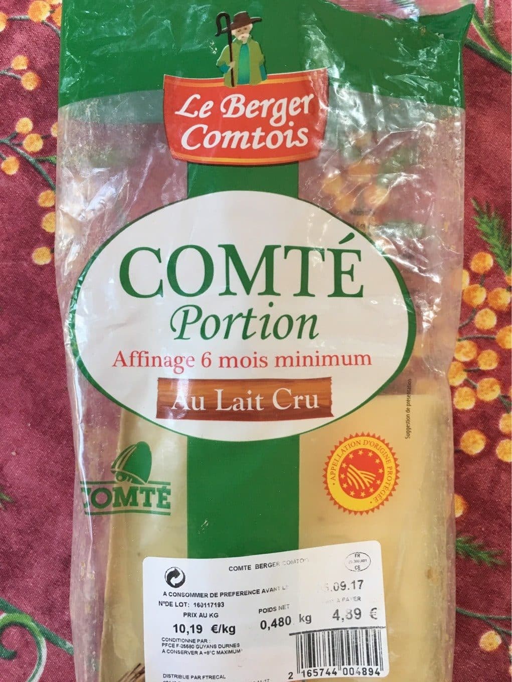 Le Berger Comtois Comté, Portion packshot