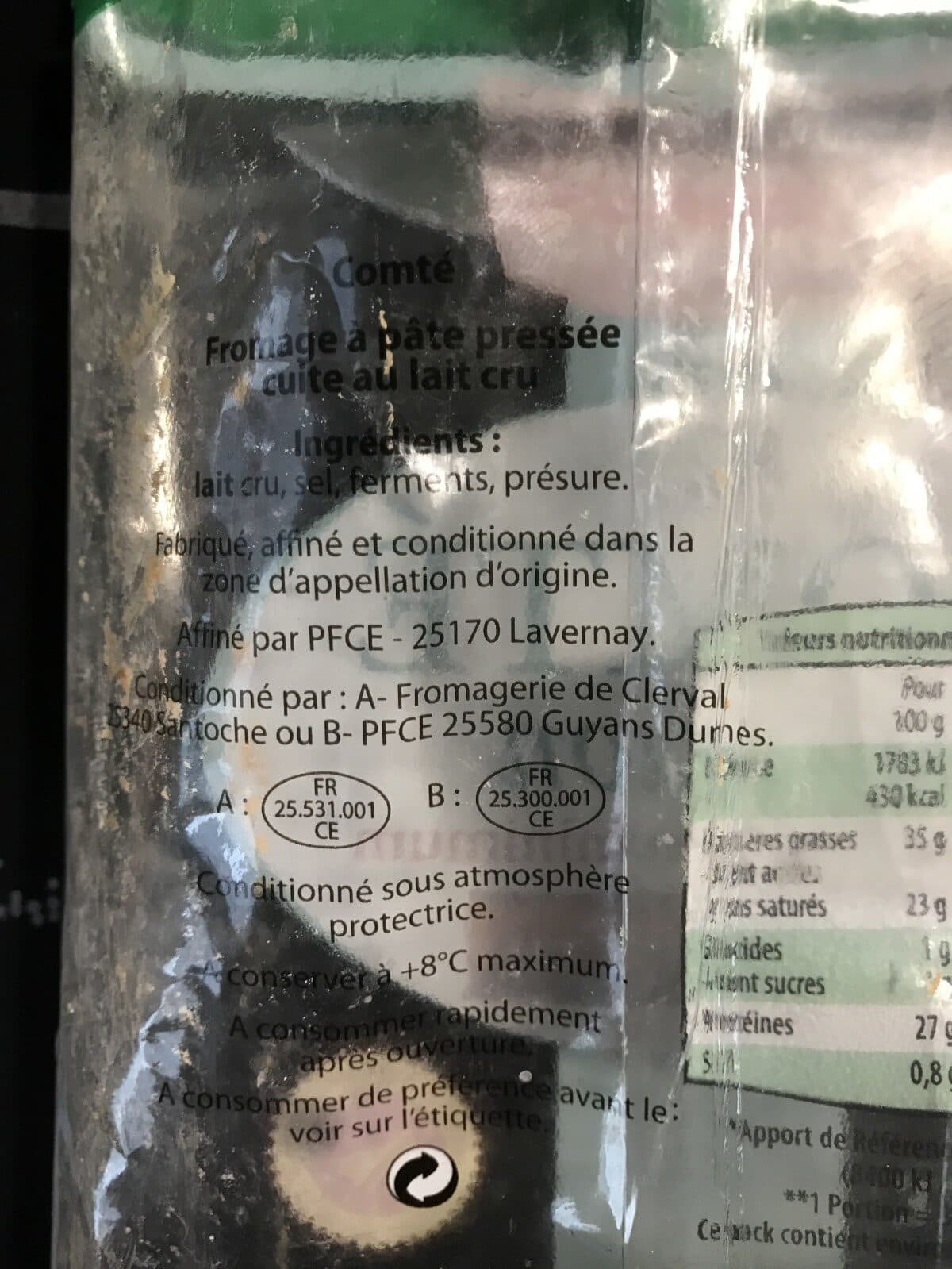 Le Berger Comtois Comte portion packshot