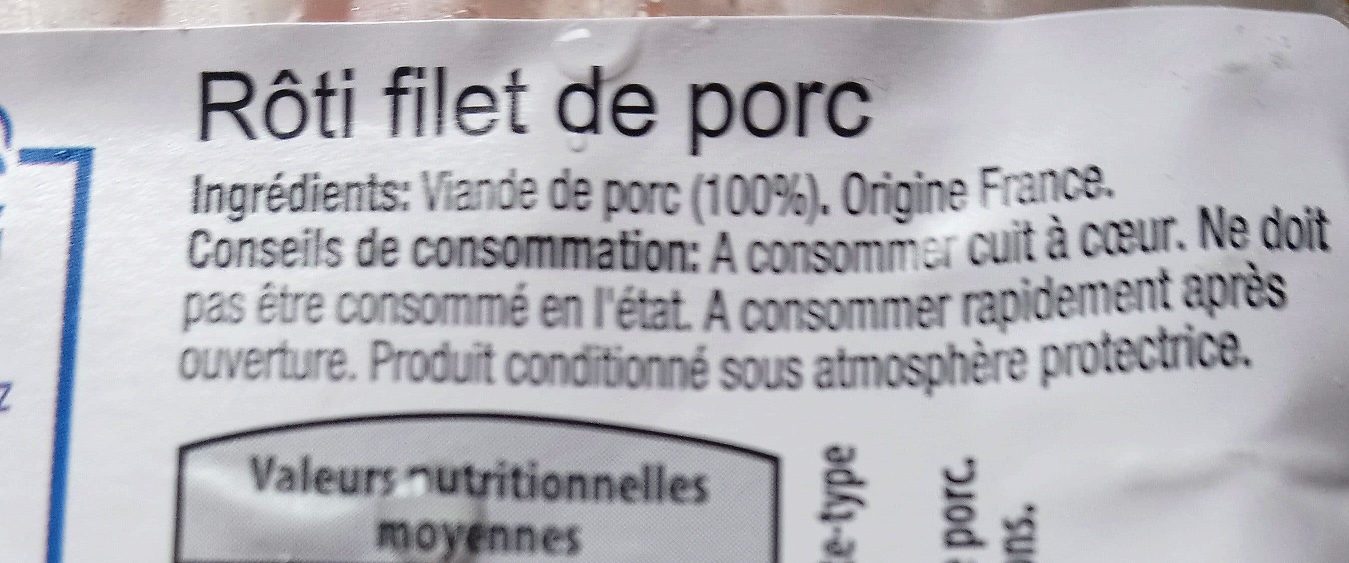 Open Food Facts Rôti filet de porc packshot