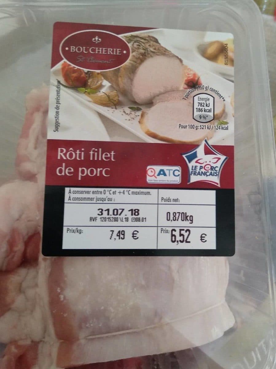 Boucherie St Clément Rôti Filet de porc packshot