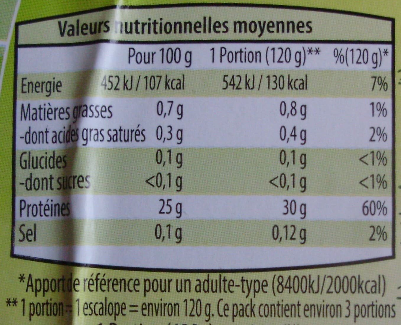 Aldi 3 escalopes de Dinde packshot