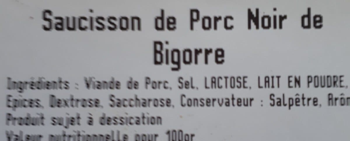 Open Food Facts Saucisson Le Noir de Bigorre packshot