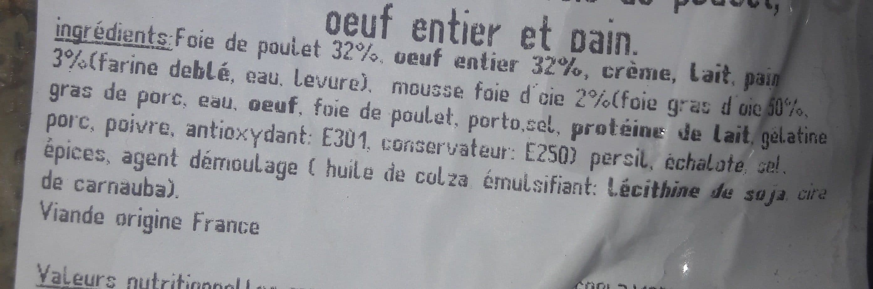 Open Food Facts Gateau de foie de volaille packshot