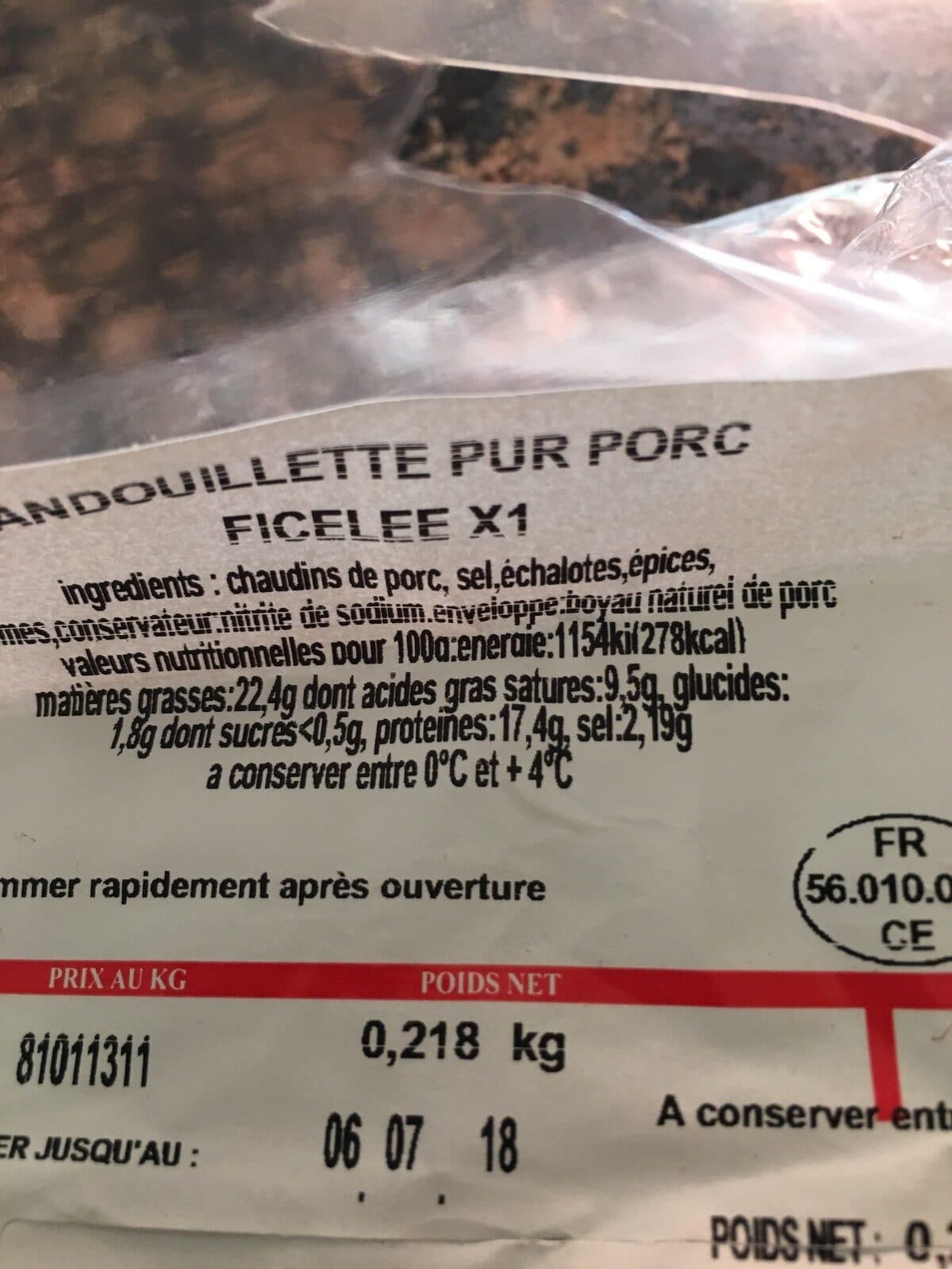 Open Food Facts Andouillette pur pirc packshot