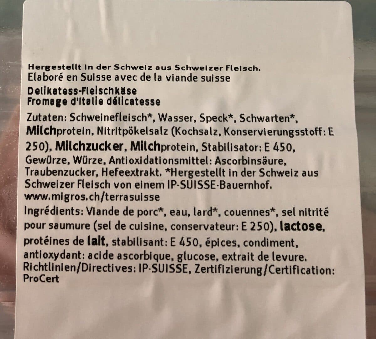 Open Food Facts Fromage d'italie delicatesse tranchés fines packshot