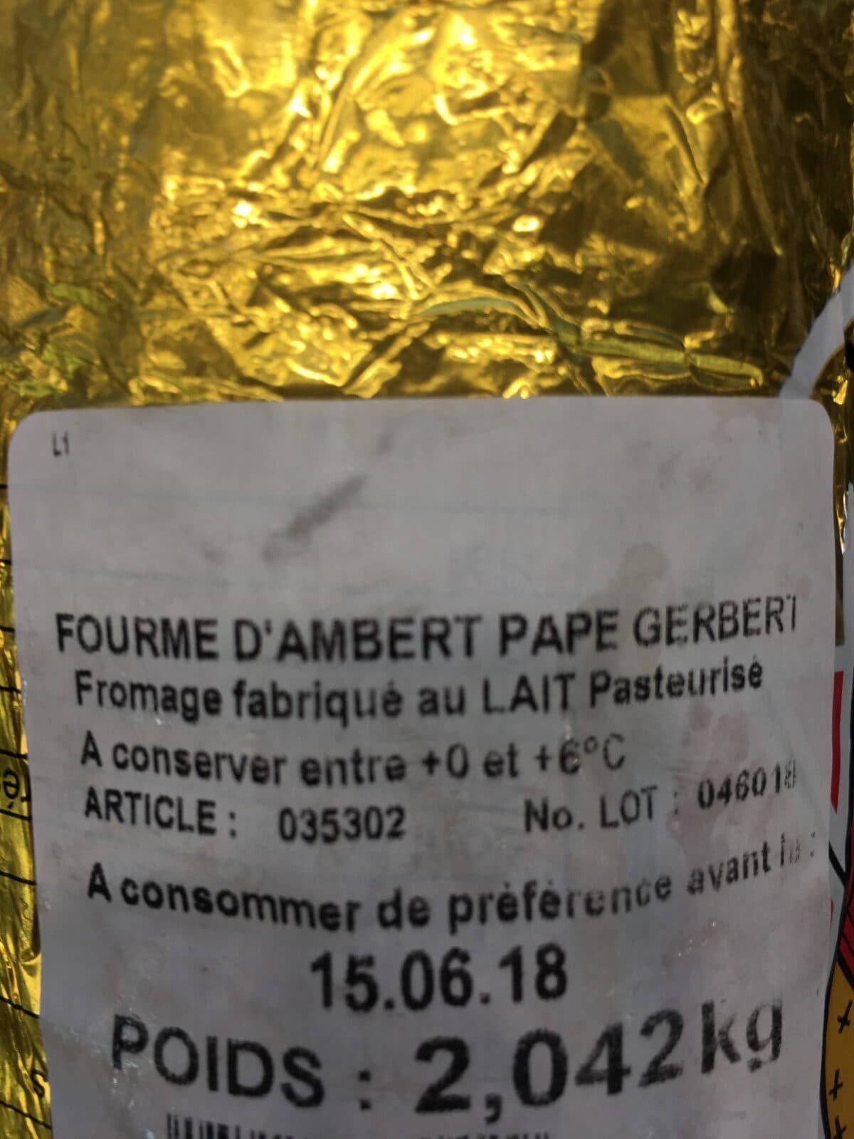 Open Food Facts Fourme d'Ambert packshot