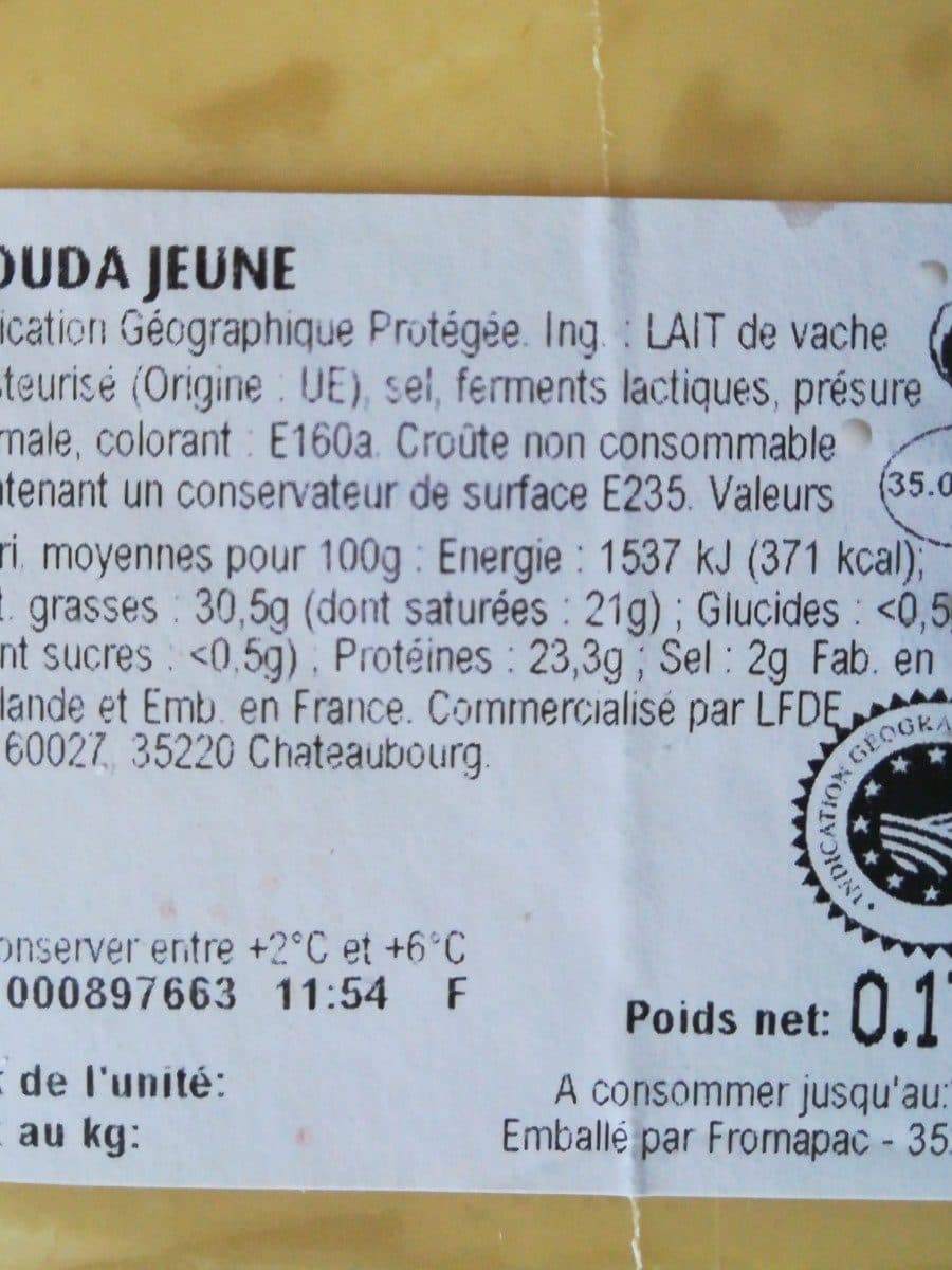 Open Food Facts Gouda Jeune packshot