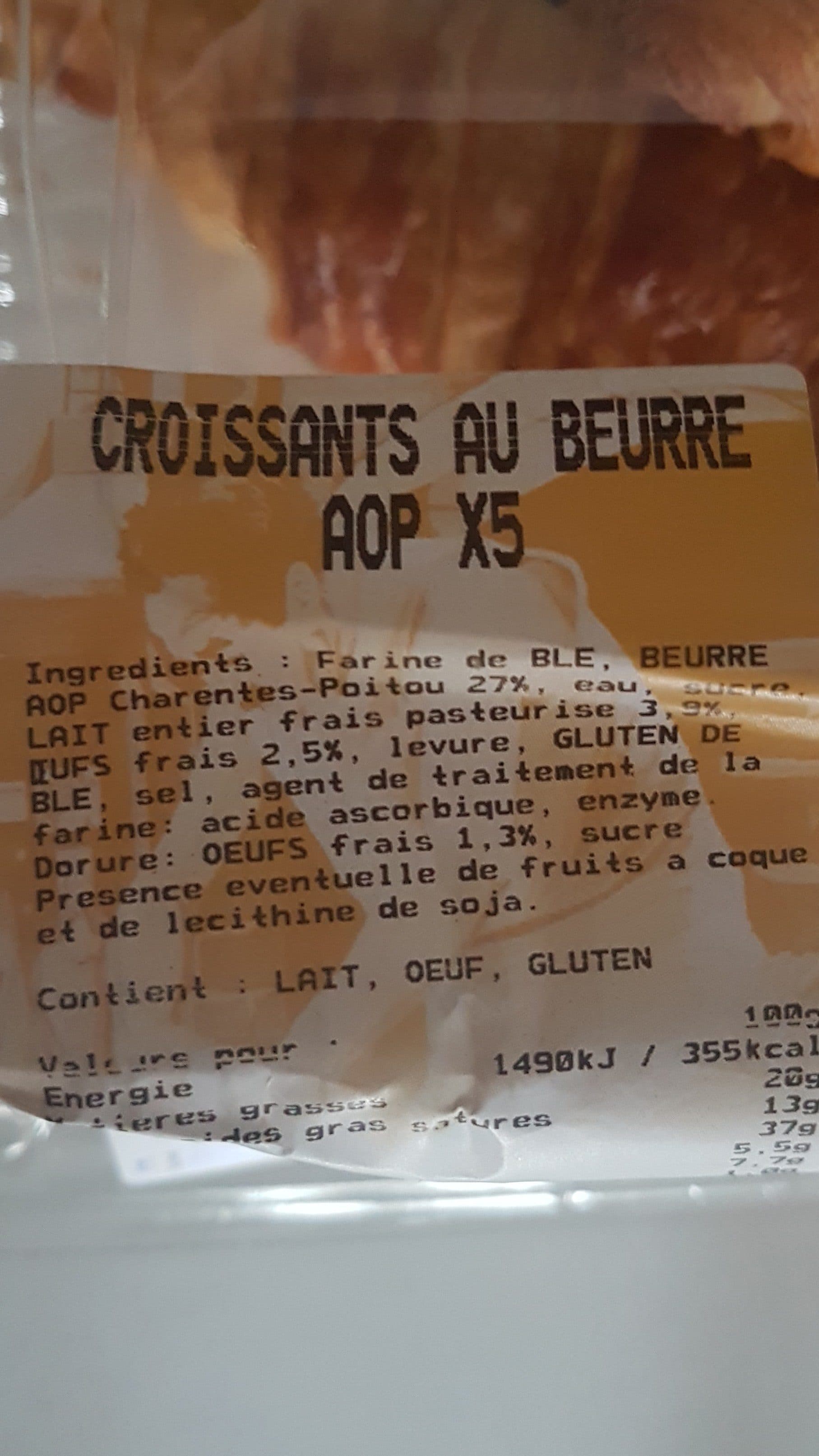 Leclerc Croissant Beurre X 5 packshot