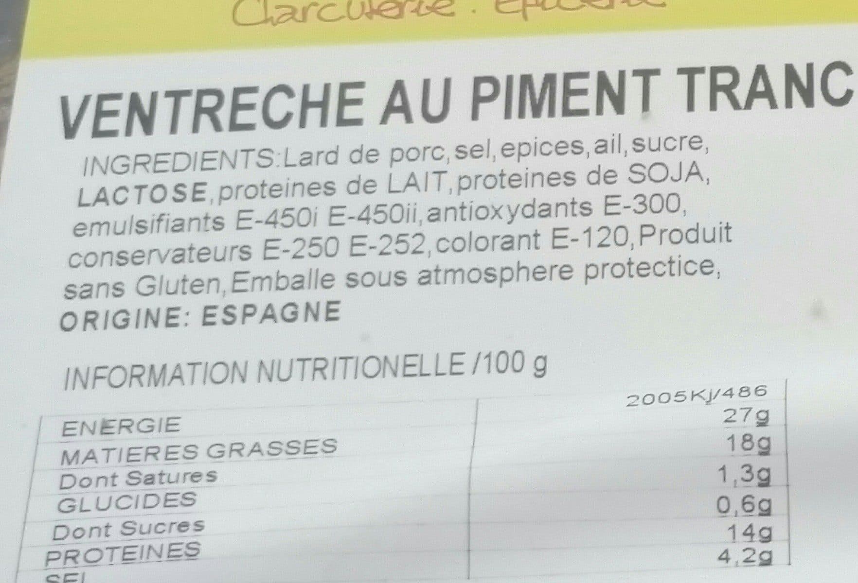 Open Food Facts Ventrèche au piment tranchée packshot