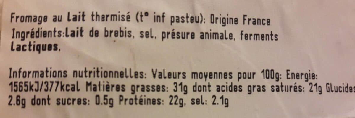 Monoprix Tomme de brebis packshot