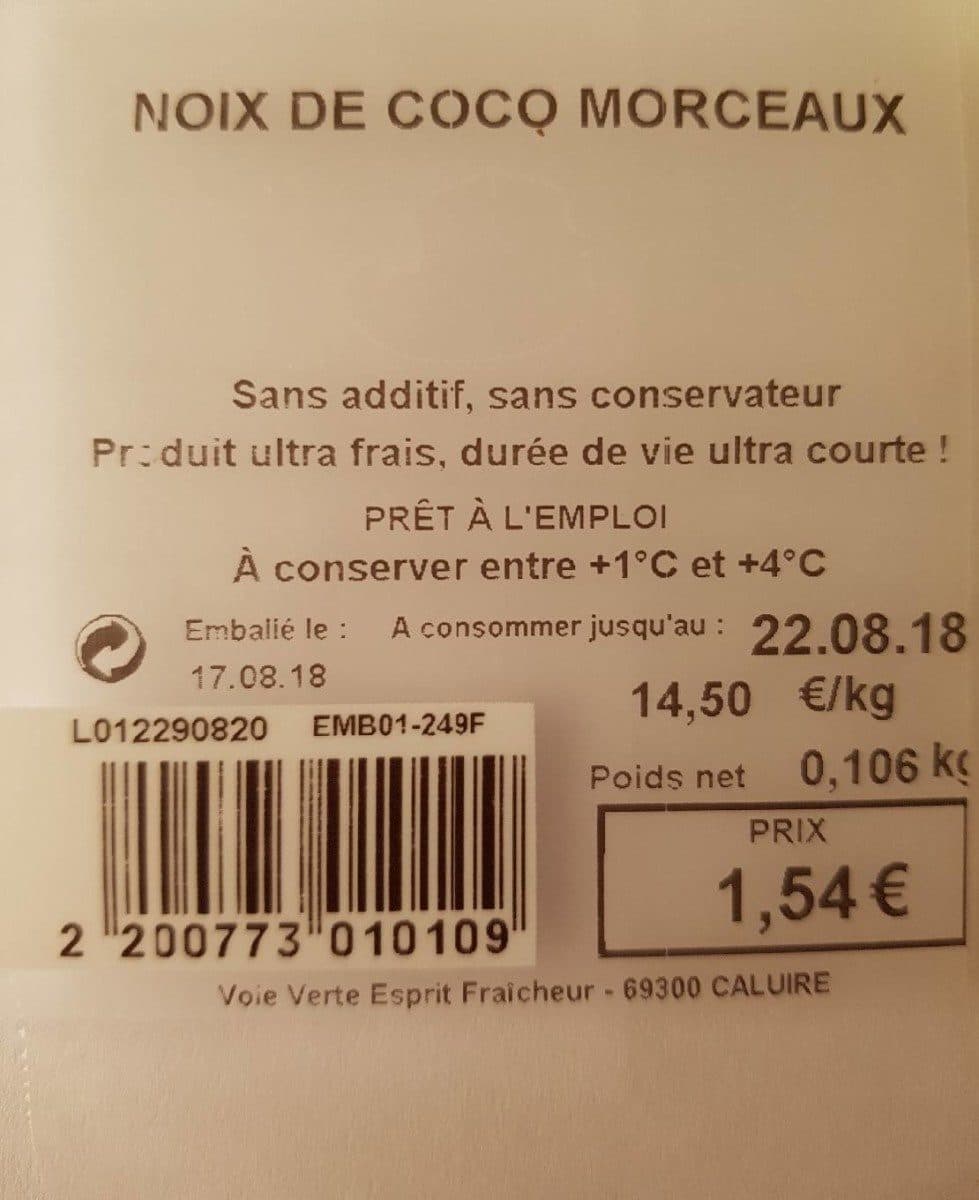 Open Food Facts Noix de coco morceaux packshot