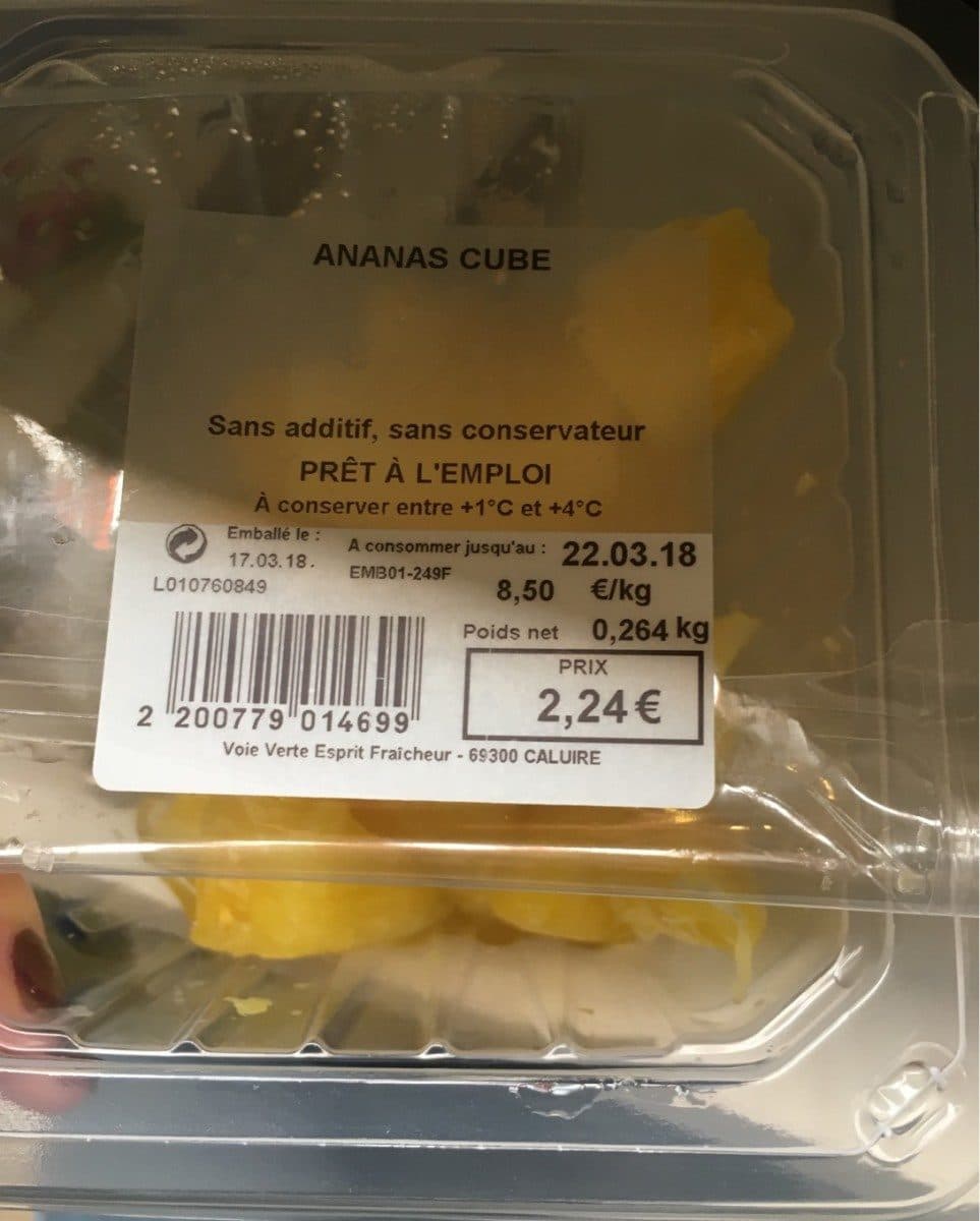 Open Food Facts Ananas en cube packshot