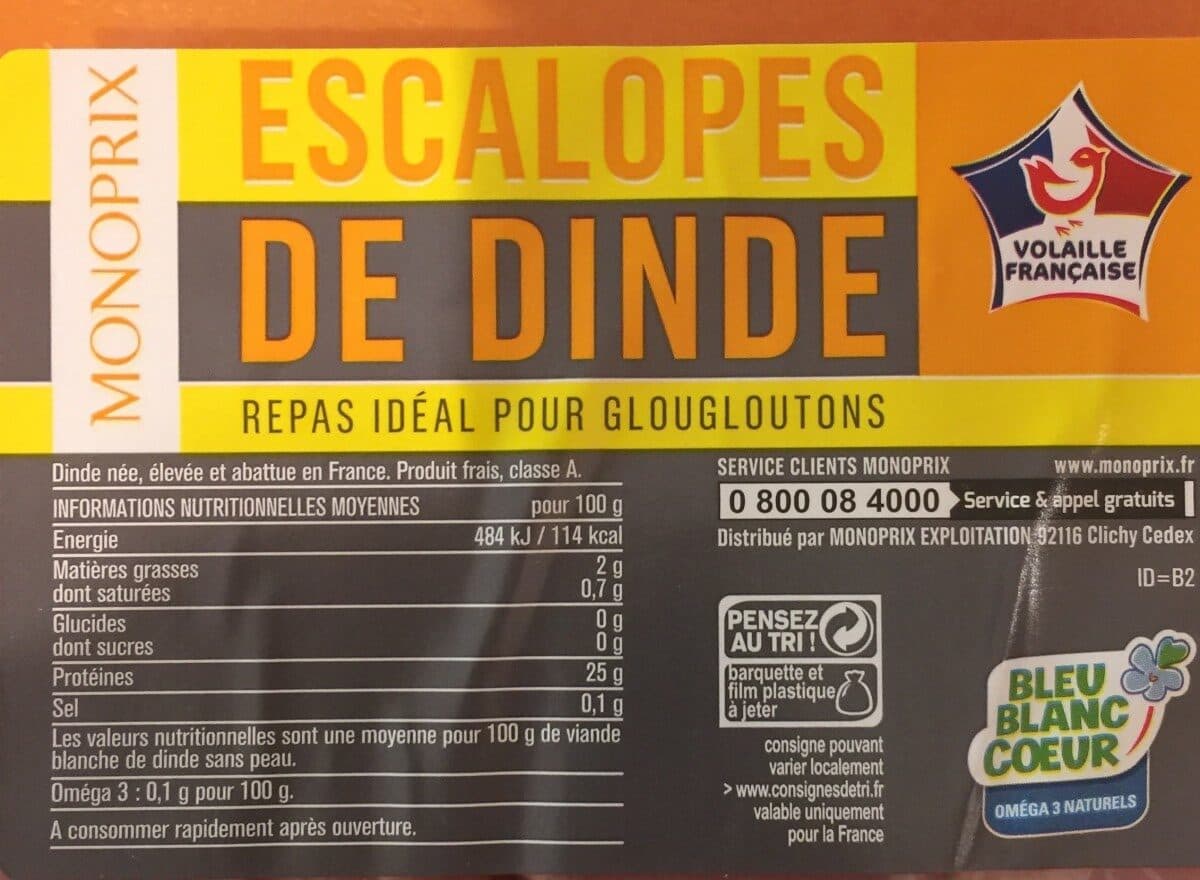 Monoprix Escalopes de dinde packshot