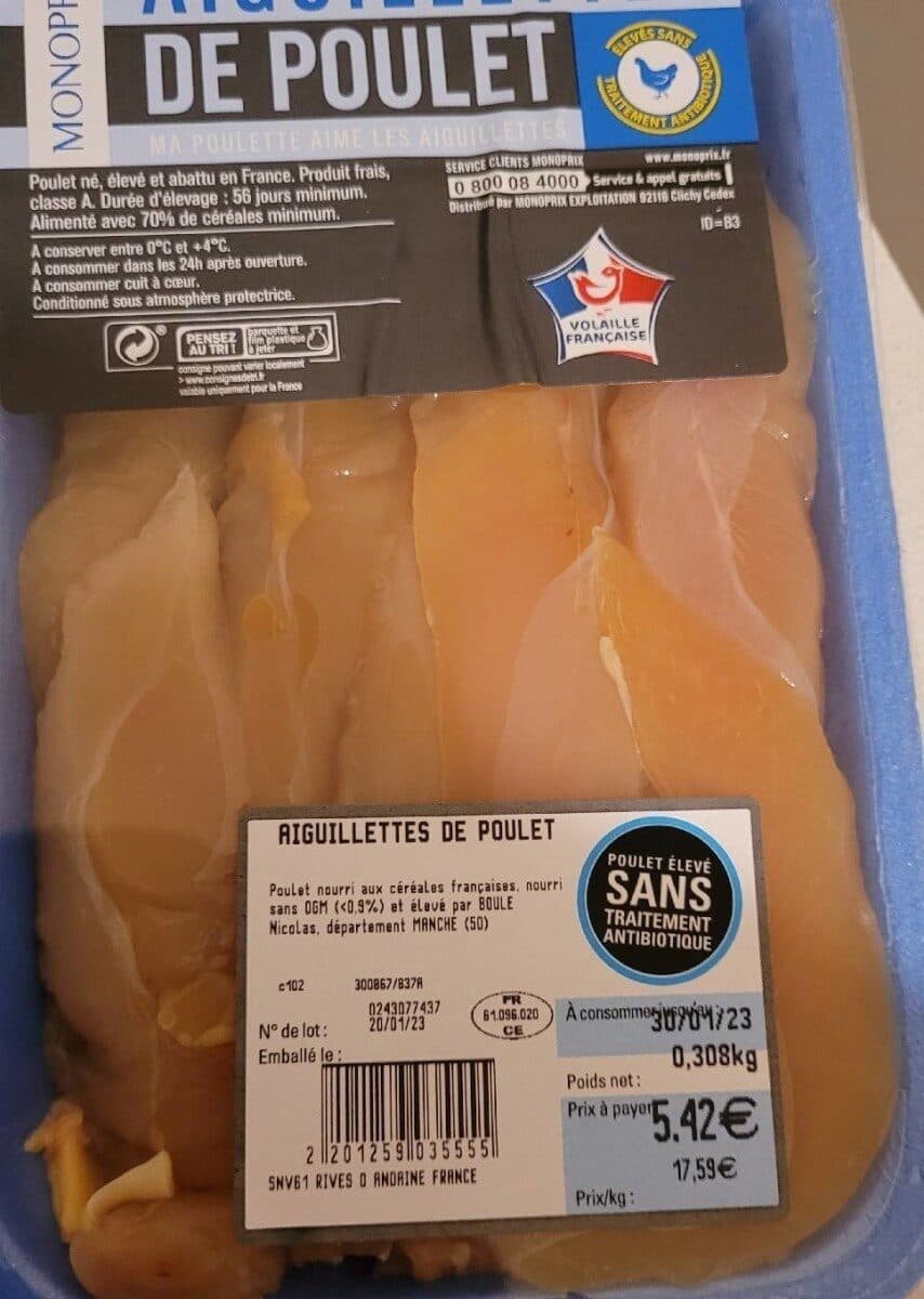 Monoprix Aiguillettes de poulet packshot