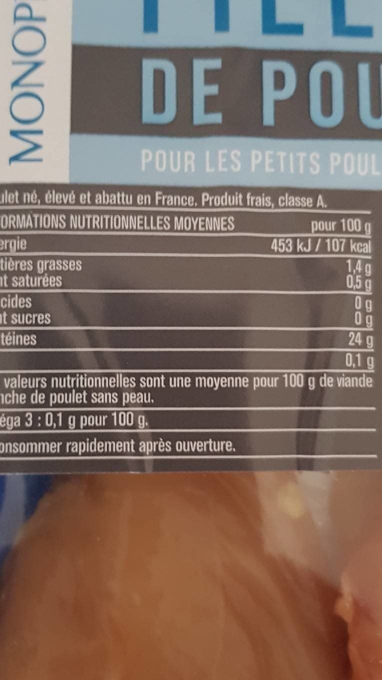 Monoprix Filet de poulet packshot