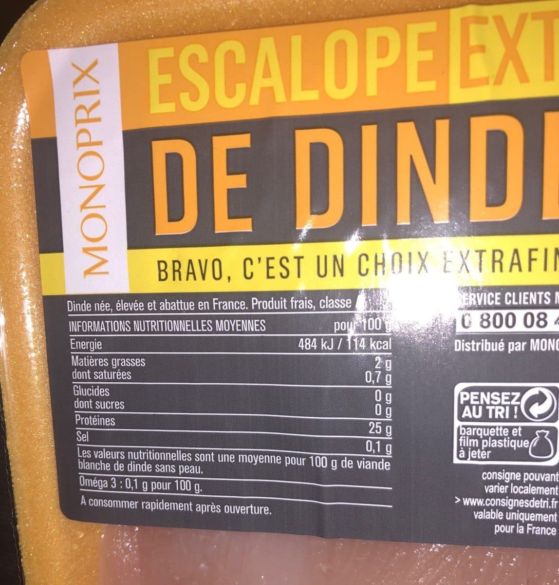 Monoprix Escalope extrafine de dinde packshot