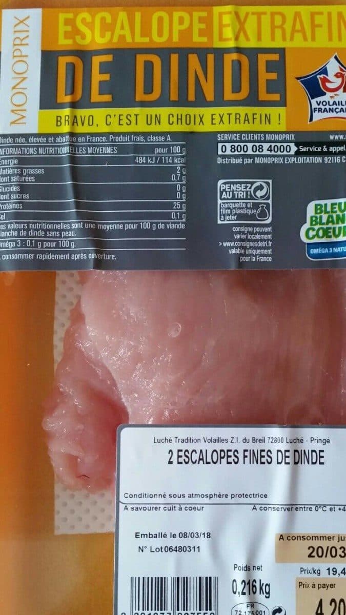 Monoprix Escalope de dinde packshot