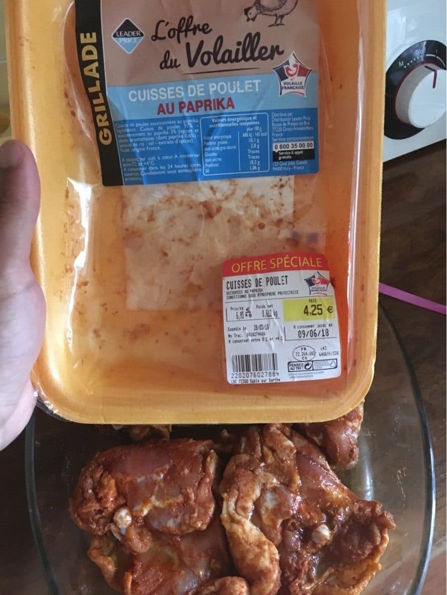 Leader Price Cuisse de poulet au paprika packshot