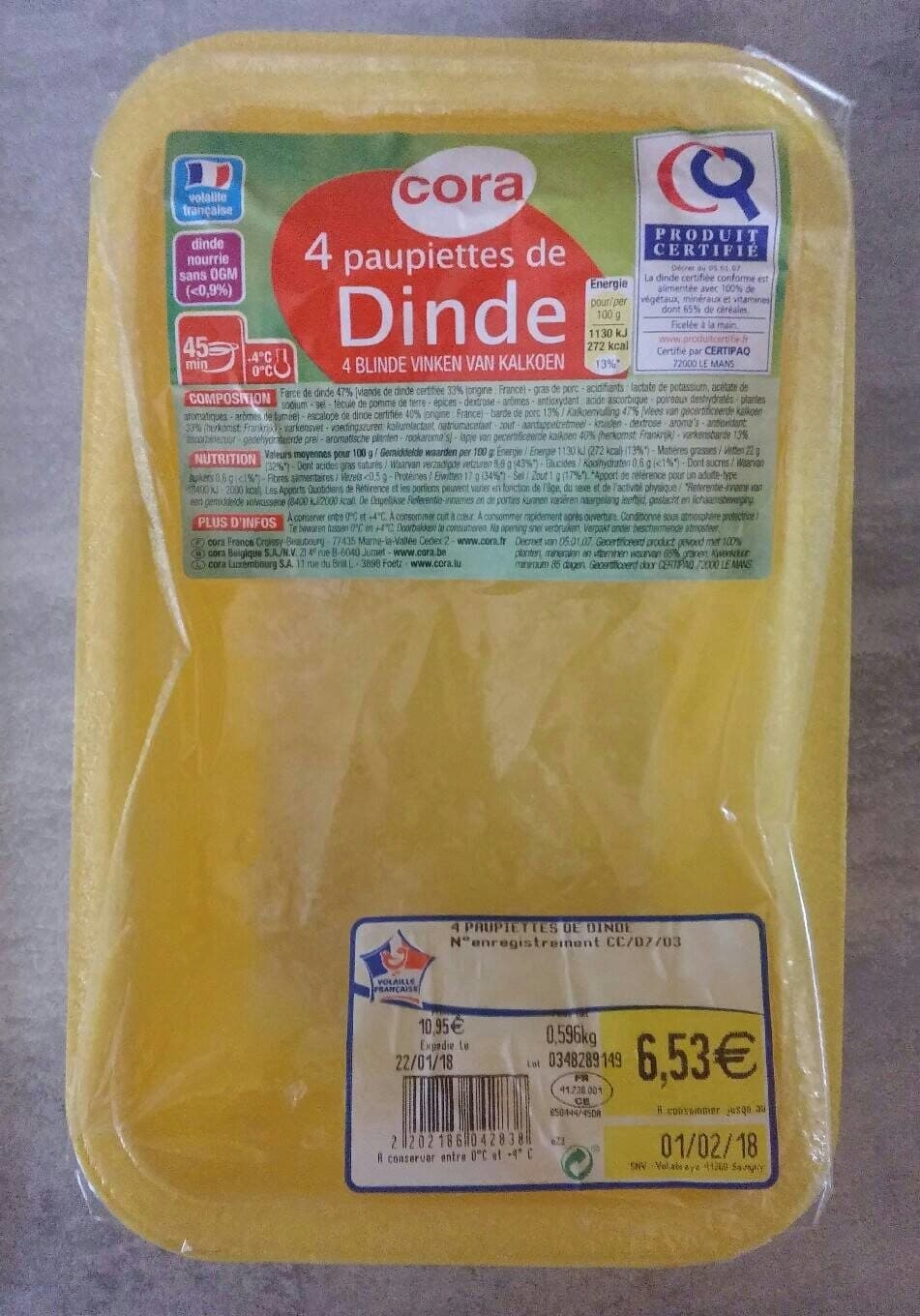 Cora 4 Paupiettes de Dinde packshot