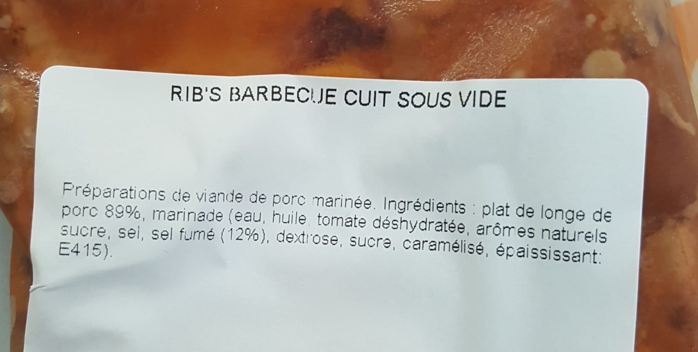 Open Food Facts Ribs barbecue packshot