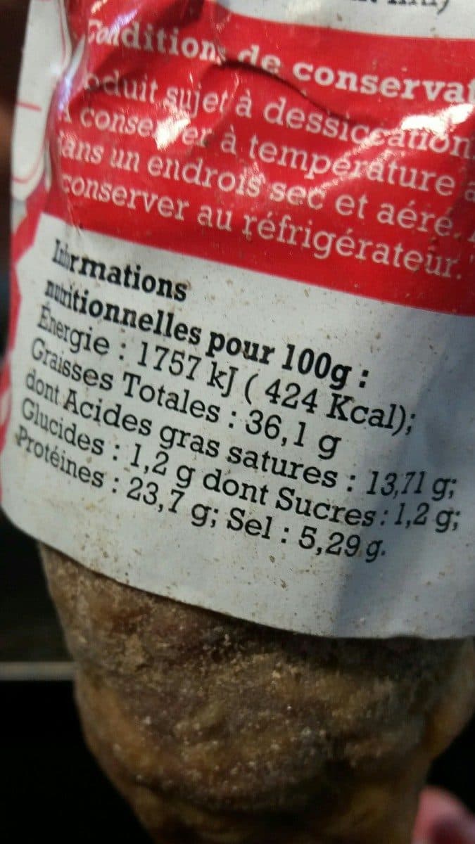 Open Food Facts Saucisson pur porc packshot