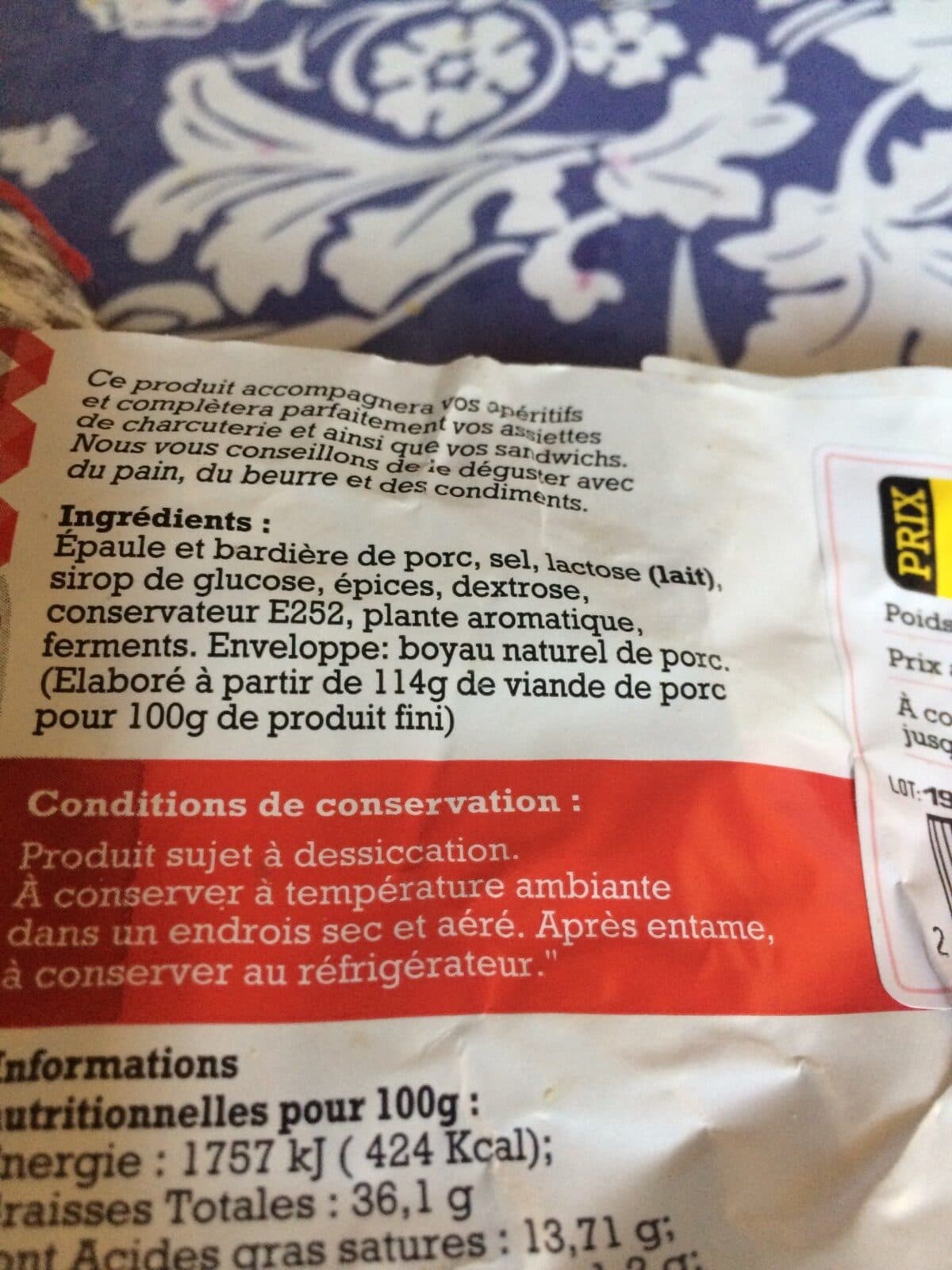 Open Food Facts Saucisson pur porc packshot