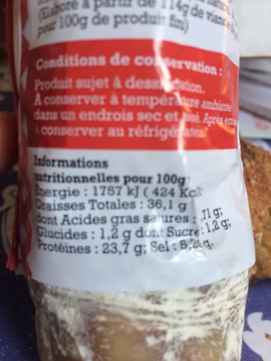 Open Food Facts Saucisson pur porc packshot