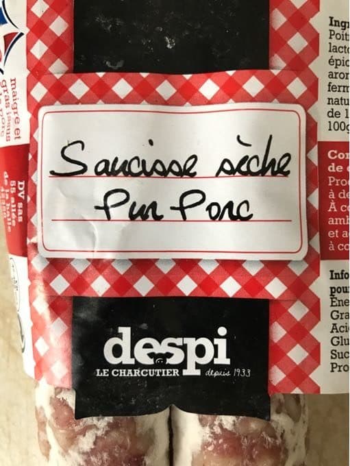 DESPI Saucisse Sèche Pur Porc packshot