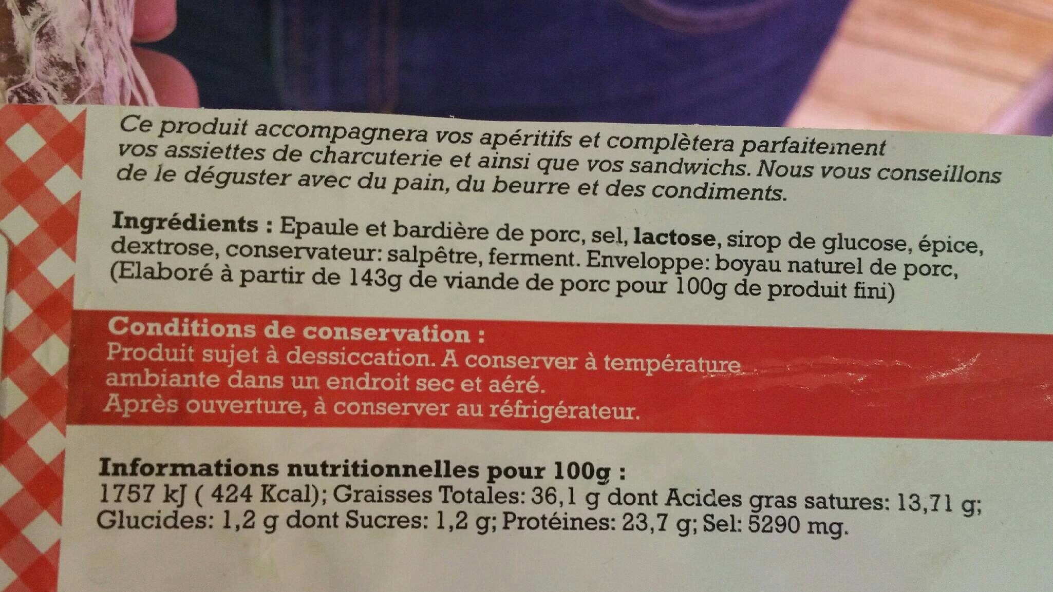 Open Food Facts mini jesus saucisson packshot